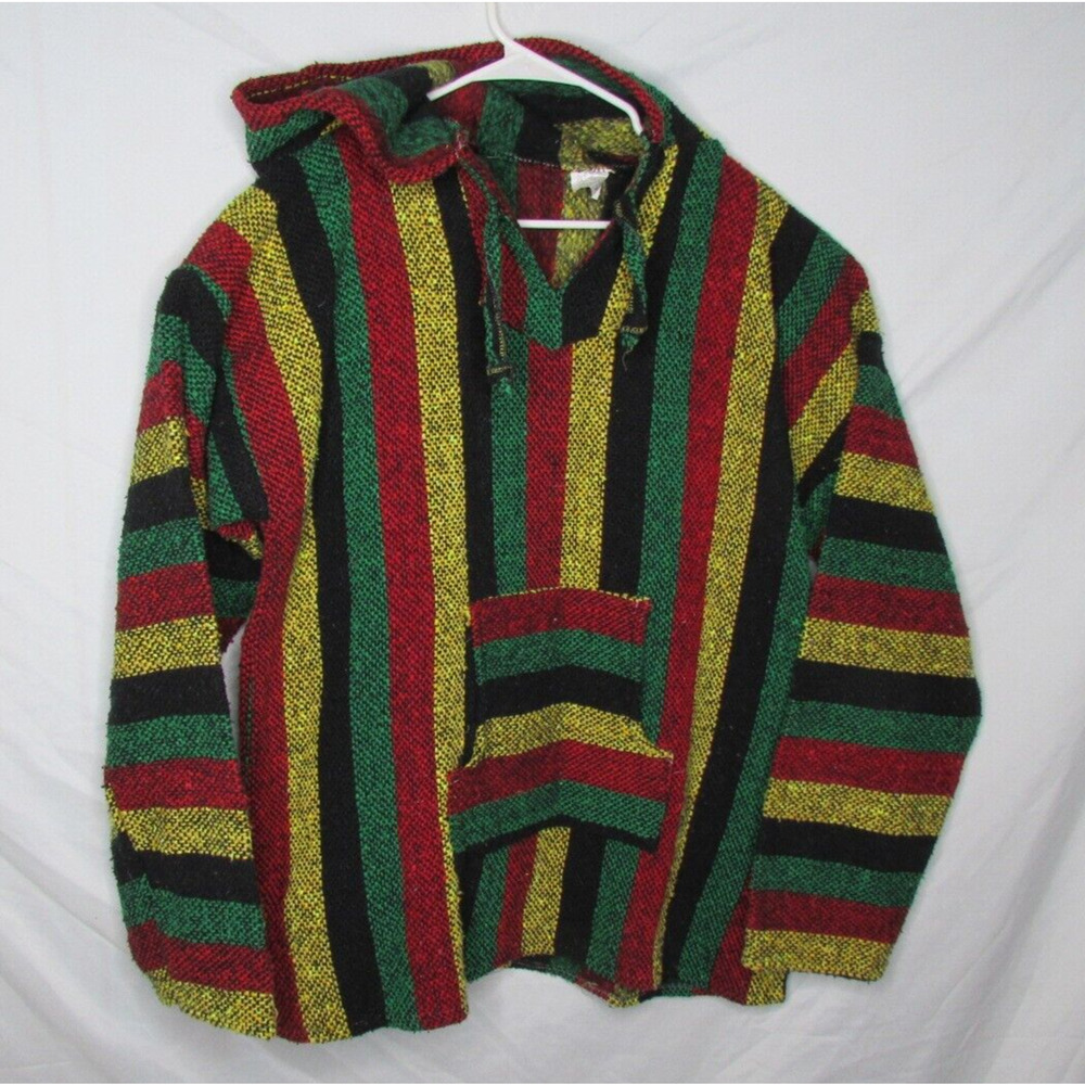 Chavitos Baja Hoodie Pullover Stripes Size XL Made in Mexico